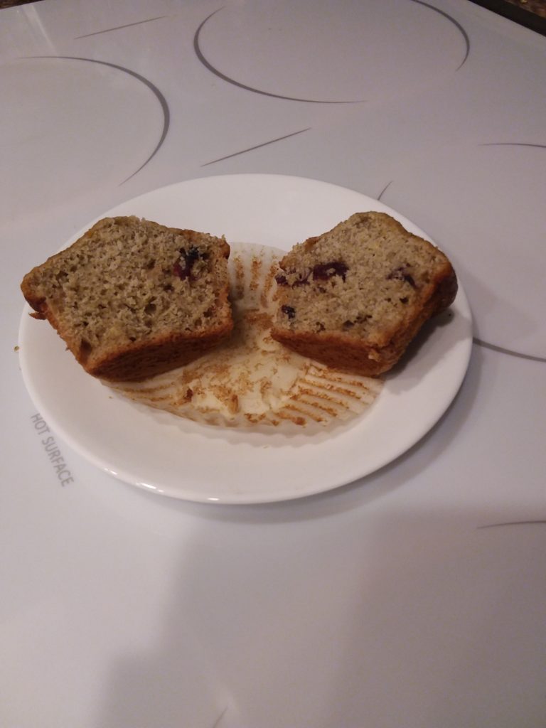 Banana cranberry muffin